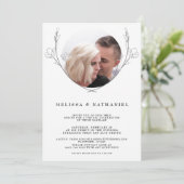 Botanique Floral Mariage virtuel Invitation photo (Debout devant)