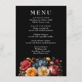 Botanique Floral Moody Vintage Wedding Menu (Devant)