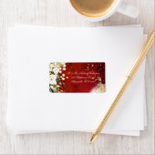 Botanique Floral Rustique Mariage rouge Étiquette  (En situation)