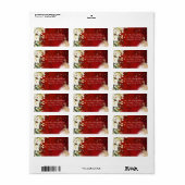 Botanique Floral Rustique Mariage rouge Étiquette  (Feuille entière)