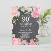 Botanique Florale 90e Invitation d'anniversaire (Debout devant)
