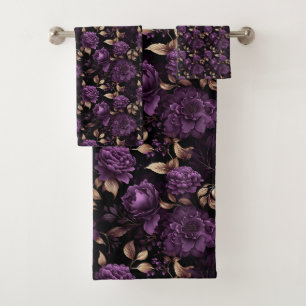 Botanique foncé violet gothique et Motif or