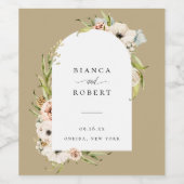 Botanique Forêt Florale Mariage Étiquette de vin (Étiquettes simples)