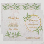 Botanique Géométrique Verdure Programme de mariage (Devant / Derrière)