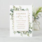 Botanique Gold Green Couples Douche Invitation (Debout devant)