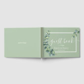 Botanique Mariage Élégant Sage Green Livre d'invit (Complet)