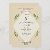 Botanique moderne Faire-part de mariage traditionn (Devant / Derrière)