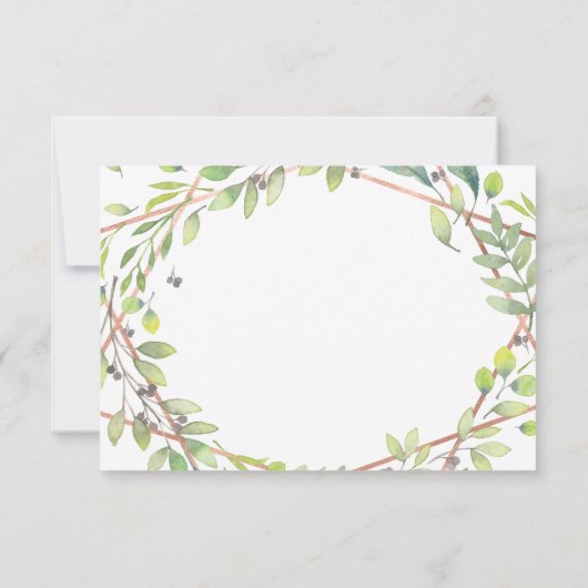 Botanique moderne | Mariage en cuivre RSVP (Dos)