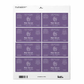 Botanique moderne Simple Solid Purple Étiquette de (Feuille entière)