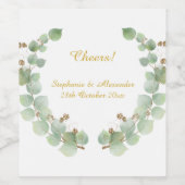 BOTANIQUE OR BLANC ÉTIQUETTE DE VIN PERSONNALISÉ (Étiquettes simples)