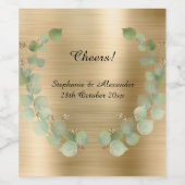 BOTANIQUE OR METALLIQUE ÉTIQUETTE DE VIN PERSONNAL (Étiquettes simples)