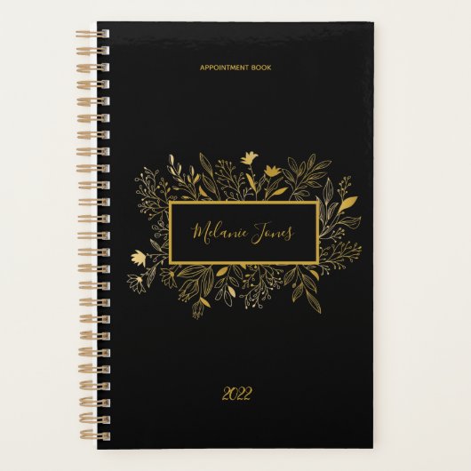 Botanique or noir rendez-vous Carnet 2022 Pla (Devant)