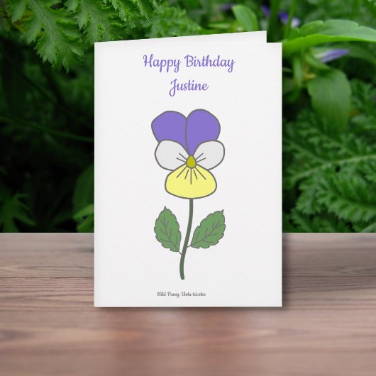 Botanique Pansy Pastel Flower Carte Anniversaire