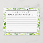 Botanique Partager une carte d'assiduité funéraire (Devant)