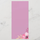 Botanique rose aquarelle fleurs Mariage Menu (Dos)