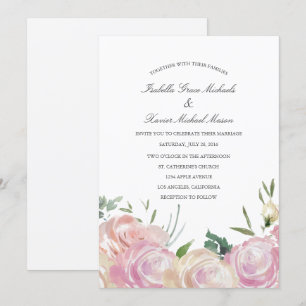 Botanique rose  Faire-part de mariage