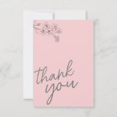 Botanique rose Hello Baby shower bébé Merci (Dos)