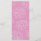 Botanique rose moderne Menu Mariage (Dos)