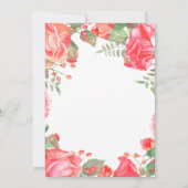 Botanique Rouge Floral 50e anniversaire Invitation (Dos)