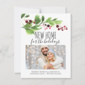 Botanique Rouge & Vert Vacances Moving Faire-part (Devant)