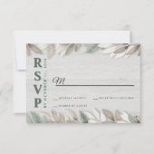 Botanique Rustique Aquarelle Feuille Mariage RSVP (Devant)