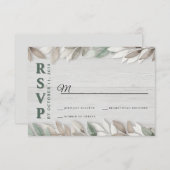 Botanique Rustique Aquarelle Feuille Mariage RSVP (Devant / Derrière)