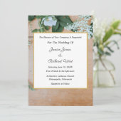 Botanique Rustique Gold Frame Faire-part de mariag (Debout devant)