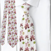 Botanique Shamrock de verdure rose | Cravate