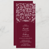 Botanique Tout en un Faire-part de mariage Bourgog (Devant / Derrière)