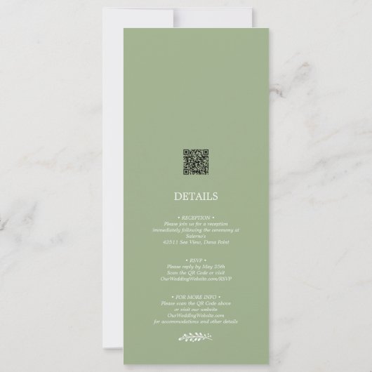 Botanique Tout En Un Sage Faire-part de mariage Ve (Dos)
