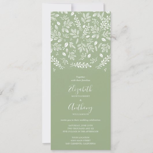 Botanique Tout En Un Sage Faire-part de mariage Ve (Devant)