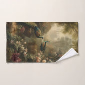 Botanique : trois paons dans le jardin anglais (Serviette à main)