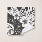 Botanique tropicale Noir et Blanc (Gant de toilette)