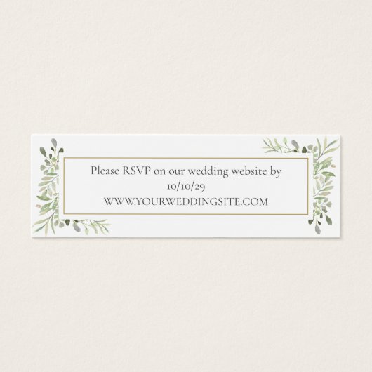 Botanique Verdure Aquarelle Site Mariage RSVP (Devant)