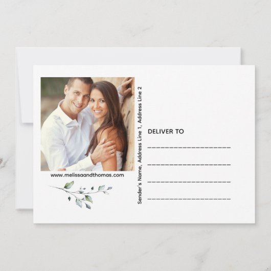 Botanique Verdure Enregistrer La Date Cartes De Ma (Dos)