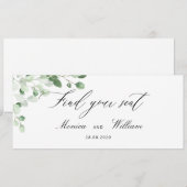 Botanique Verdure Floral Mariage Carte Place (Devant / Derrière)