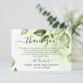 Botanique Verdure Funéraire Carte de remerciements (Debout devant)