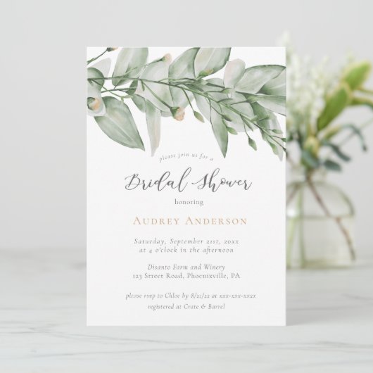 Botanique verdure Invitation à la douche nuptiale (Debout devant)