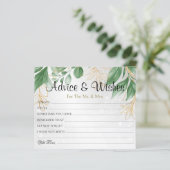 Botanique Verdure Mariage Conseils Voeux Cartes (Debout devant)