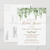 Botanique Verdure Or Nuptiale de douche Invitation (Devant / Derrière)