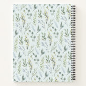 Botanique Vert aquarelle Florales Carnet spiral (Dos)