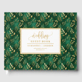 Botanique Vert foncé et Mariage d'or Livre d'hôtes (Recto)