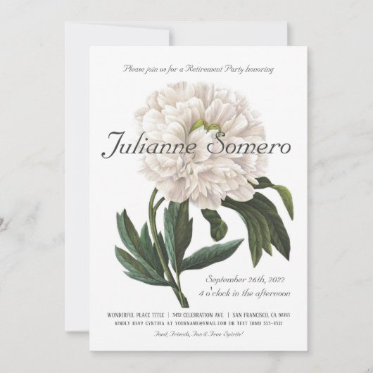 Botanique vintage des invitations | de partie de (Devant)