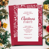 Botaniques blancs Cranberry Christmas Invitations