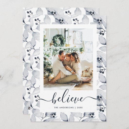 Botaniques d'hiver Photo Croire Cartes de Noël (Devant / Derrière)