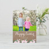 Botaniques doux Burlap | Carte photo de Pâques (Debout devant)