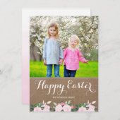 Botaniques doux Burlap | Carte photo de Pâques (Devant / Derrière)