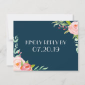 Botaniques en floraison | Carte de menu RSVP de ma (Dos)