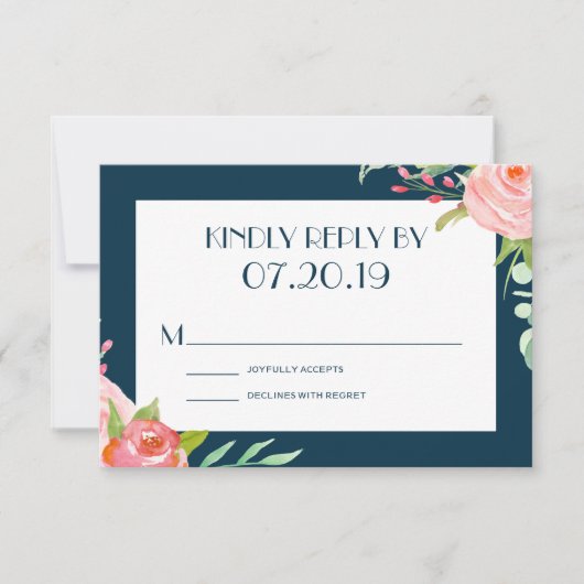 Botaniques en floraison | Carte RSVP de mariage (Devant)