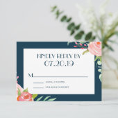 Botaniques en floraison | Carte RSVP de mariage (Debout devant)